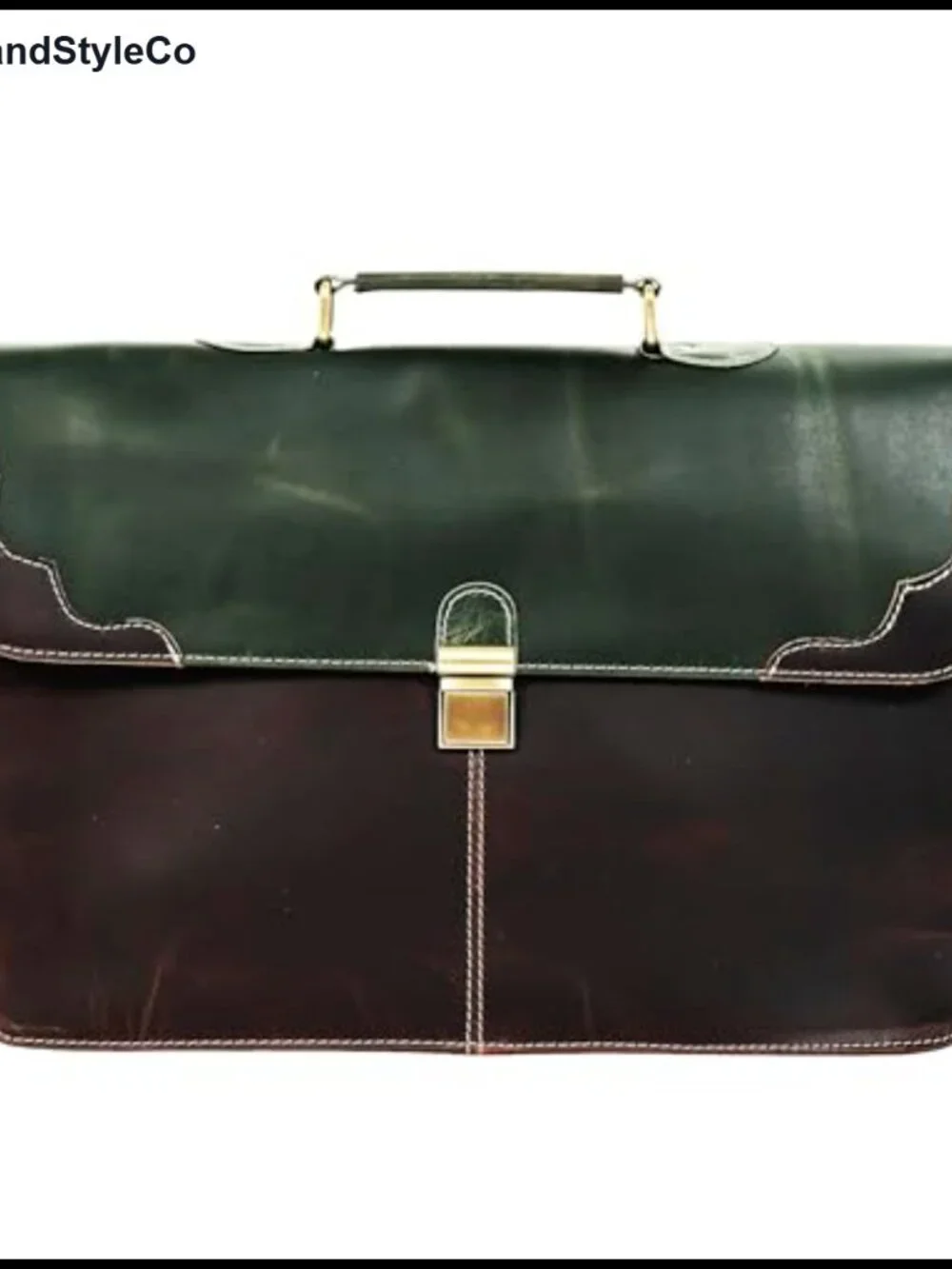 Handmade Full Grain Leather Messenger Bag Laptop Satchel for Men